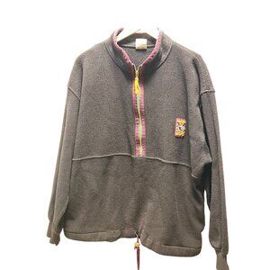 vintage Spirit Lake Outfitters 1/2 Zip Pullover Fleece Sweatshirt Mens XL black